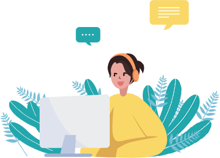 활짝 웃고 있는 상담원 이미지